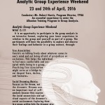 GAA POSTER Group analytic experiences April, 2016